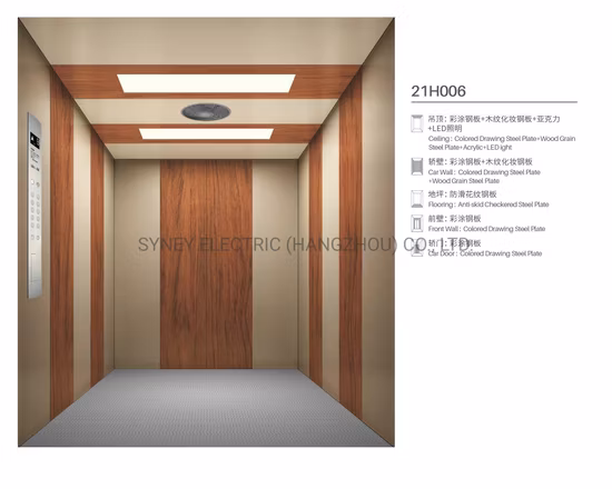 FUJI 2000kg 1.0m/S Passenger Cargo Warehouse Freight Elevator with Good Quality Vvvf Monarch Control with Machine Room