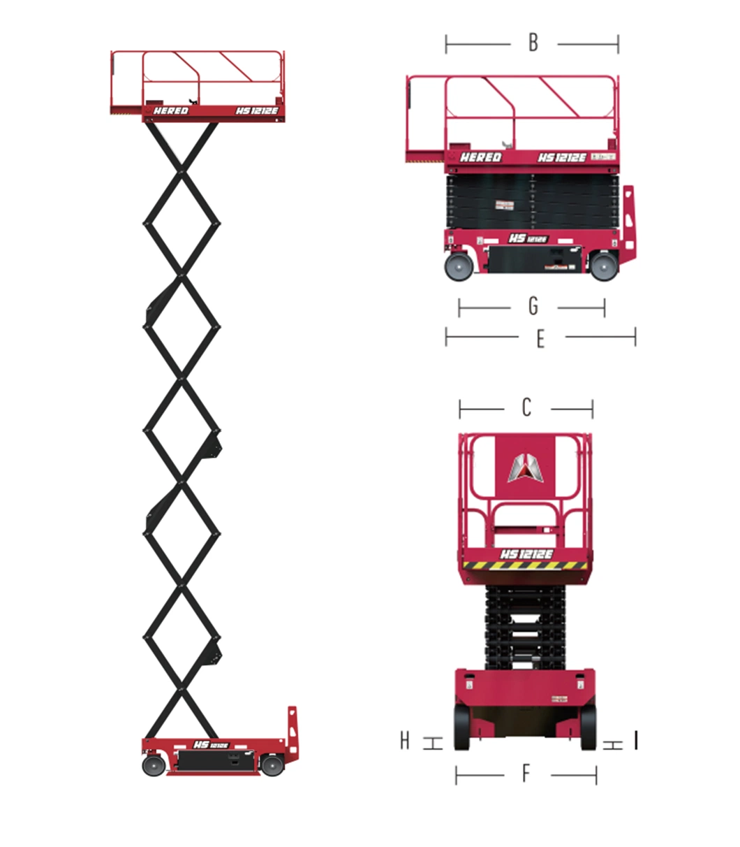 Hered Electric Scissor Lift Semi Electric People Lifting Elevators for Building